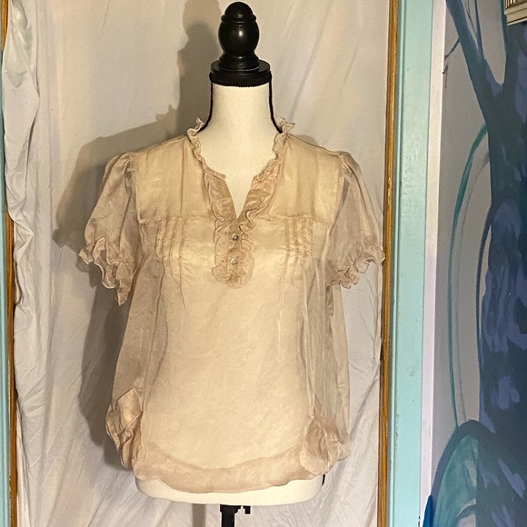 Size L sheer Woman’s Blouse - Picture 1 of 11